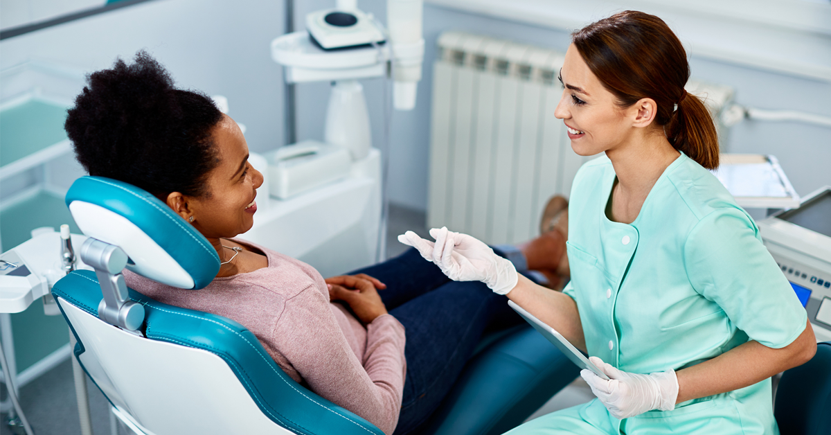 a patient visits a dental therapist