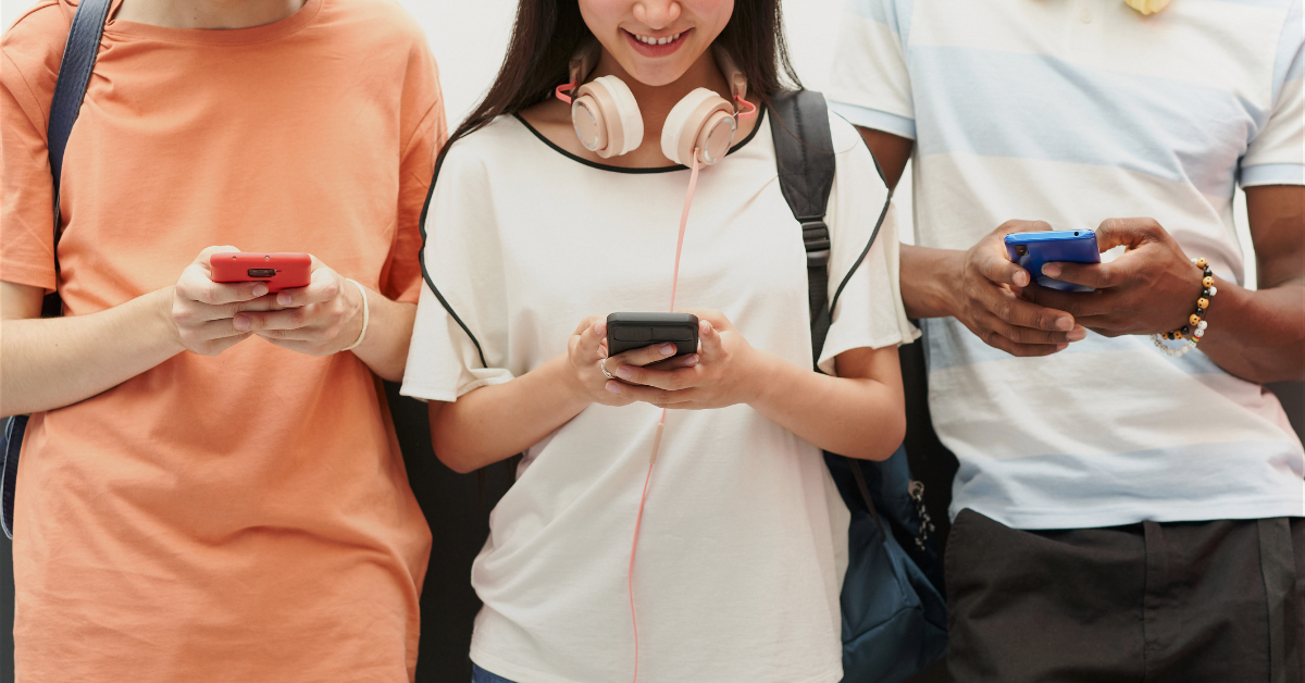 People on their phones